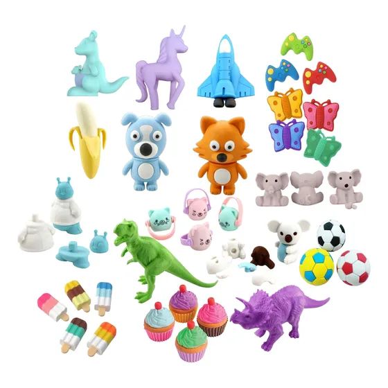 Set Pack 17 Borradores Gomas Cauchitos Taquitos Figuras 3d Kawaii Infantiles Tiernos Animados Coleccionables Creativos Surtidos Adorables Increíbles Divertidos Entusiasmo