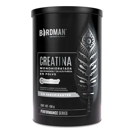 Birdman Creatina Monohidratada En Polvo De Alta Pureza | 90 Servicios | 450g | Sabor Natural Sin Sabor