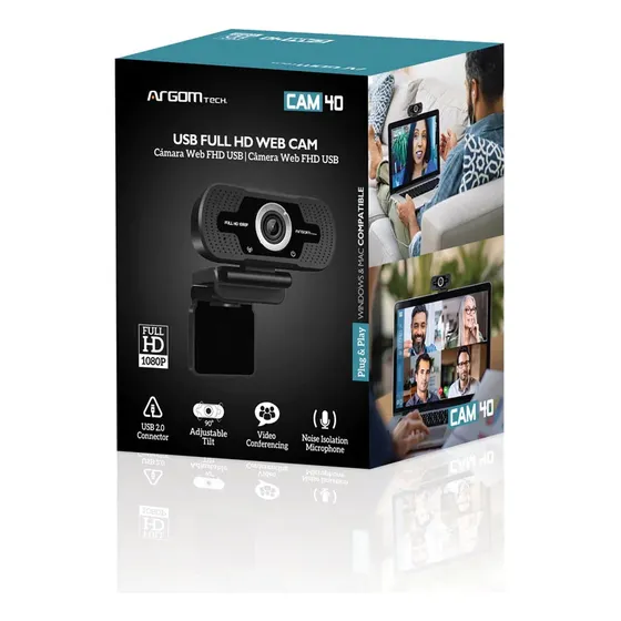 Cámara Web Usb Argomtech Cam40 Full Hd 1080p Con Micrófono