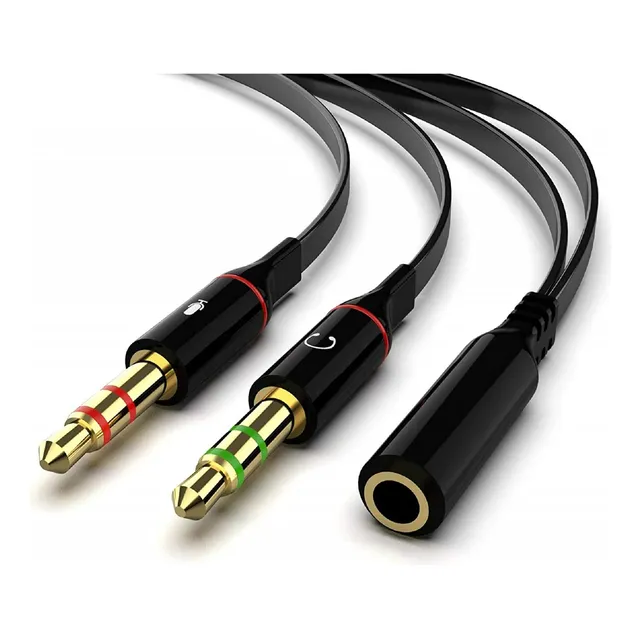 Cable Adaptador Audio 3.5mm Hembra A 2 Plug Machos De 3.5mm