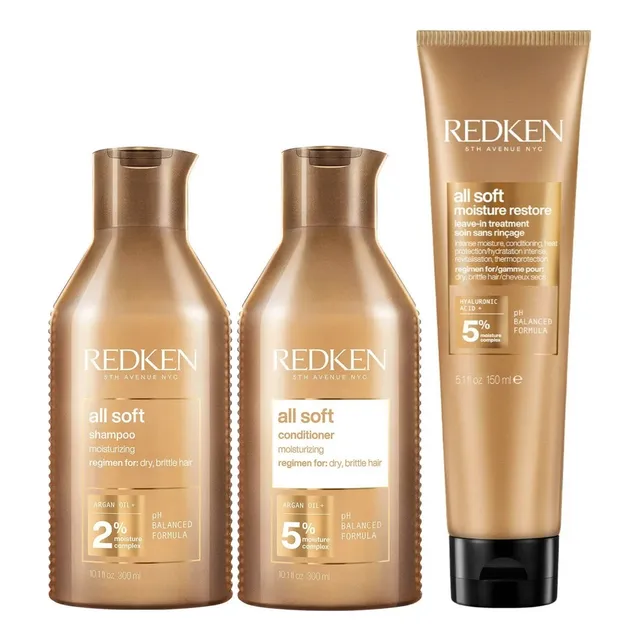 Shampoo 300ml + Acondicionador+ Crema Redken All Soft