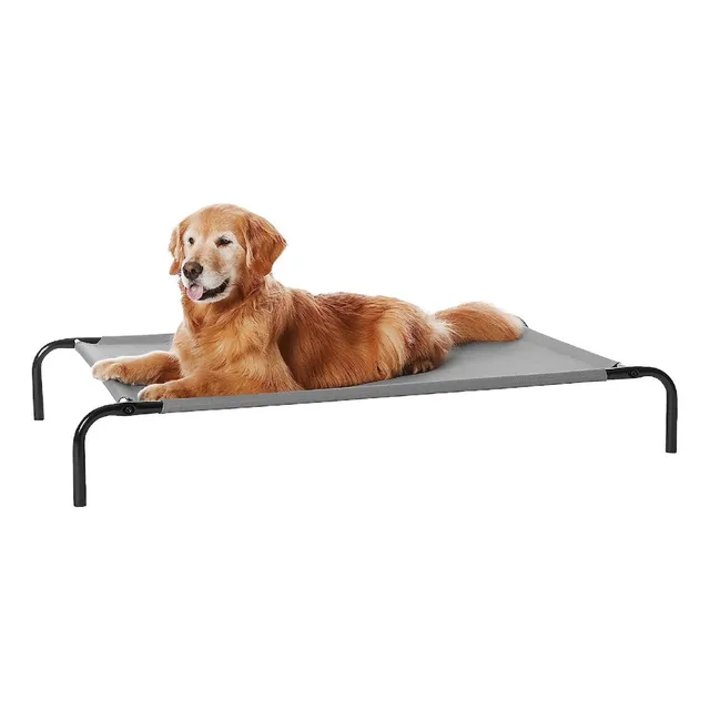 Cama elevada metal Pet Gear para perros y mascotas grandes refrescante transpirable lavable reforzada para interior y exterior color gris