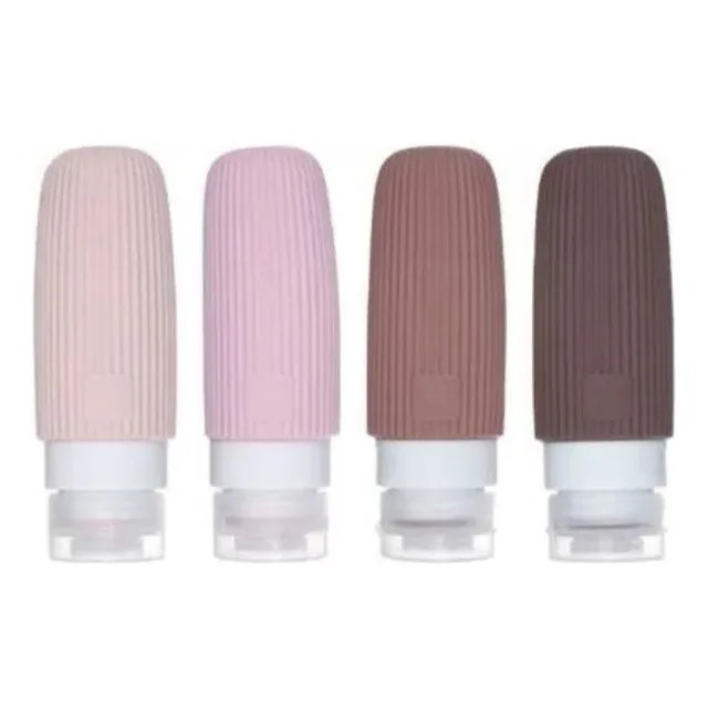 Pack 4 Botellas De Silicona Para Viaje Texturizado