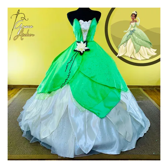 Vestido Quinceañera Princesa Tiana 3pzas 2 Armadores