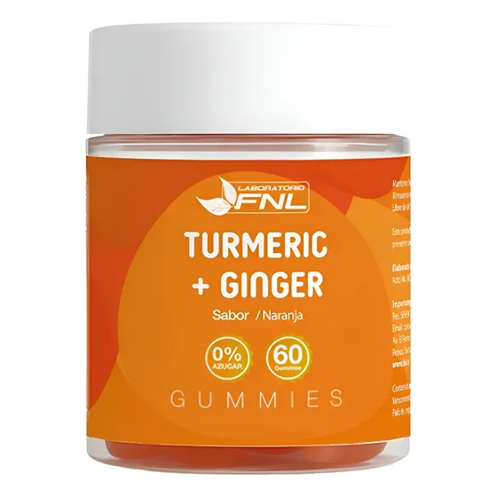 Turmeric (curcuma)+ Ginger (jenjibre) 60 Gomitas Fnl Sabor Naranja