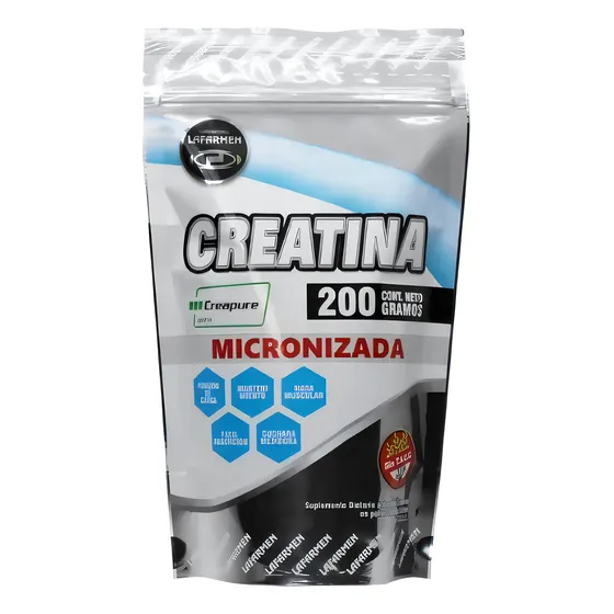 Lafarmen Creatina Micronizada Creapure 200g Sachet Polvo Deportiva Sabor Neutro