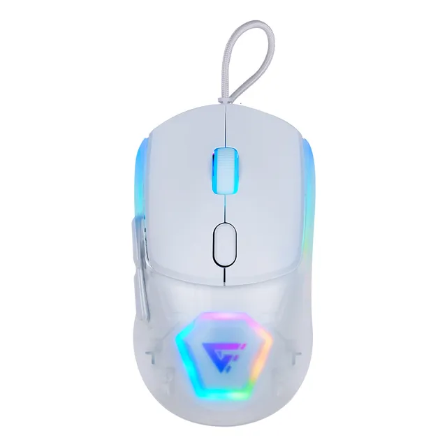 Game Factor Mog530-wh Mouse Gamer Pixart 3327 Hasta 12,000 Dpi 1000 Hz Ajustable Con Software Iluminacion Rgb Framerate De 6200 Fps Carcasas Intercambiables Color Blanco