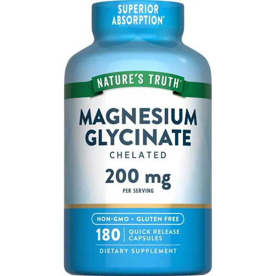Nature S Truth Glicinato De Magnesio Quelado 200 Mg 180 Caps Sin Sabor