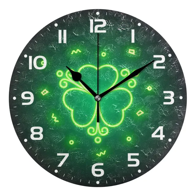 Neon Brillante Trebol Verde Irland Signo Cuatro Hoja