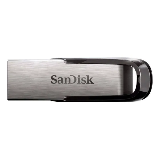 Memoria USB SanDisk Ultra Flair 64GB 3.0 Lisa plateado y negro
