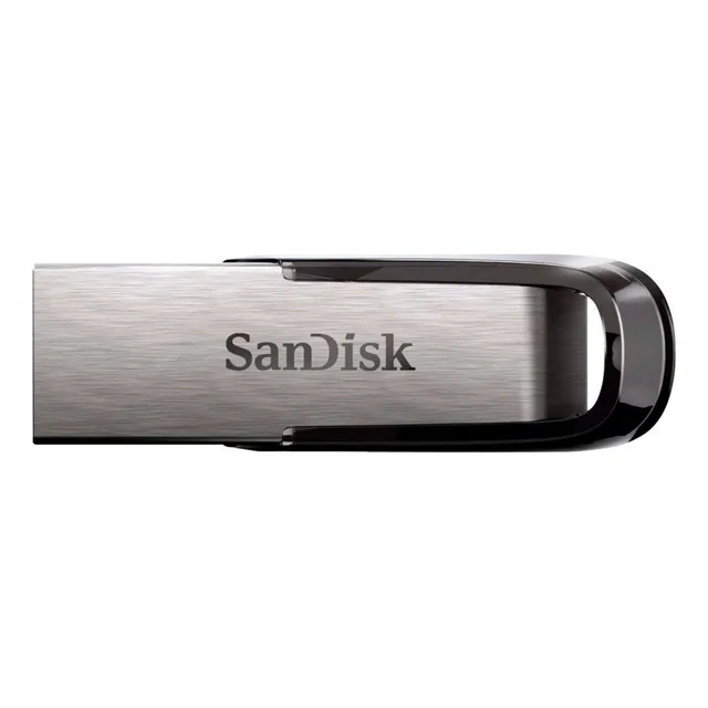 Memoria USB SanDisk Ultra Flair 64GB 3.0 Lisa plateado y negro
