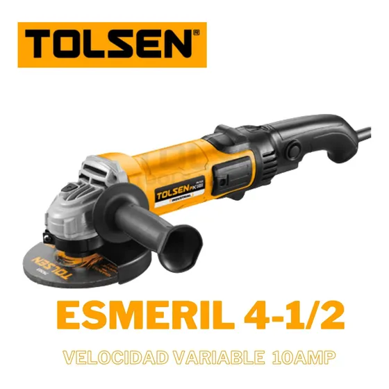 Esmeril Tolsen 4-1/2, Velocidad Variable, 10amp, Industrial