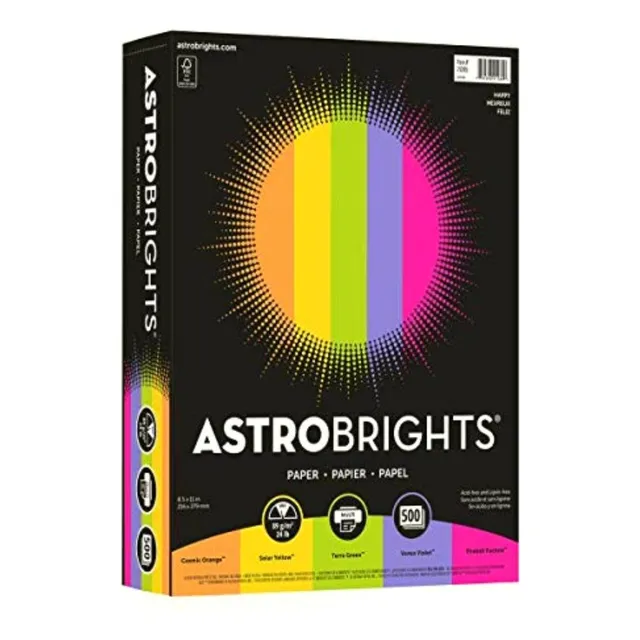 Astrobrights Happy Colors Papel Carta 8-1/2 X 11 Inch