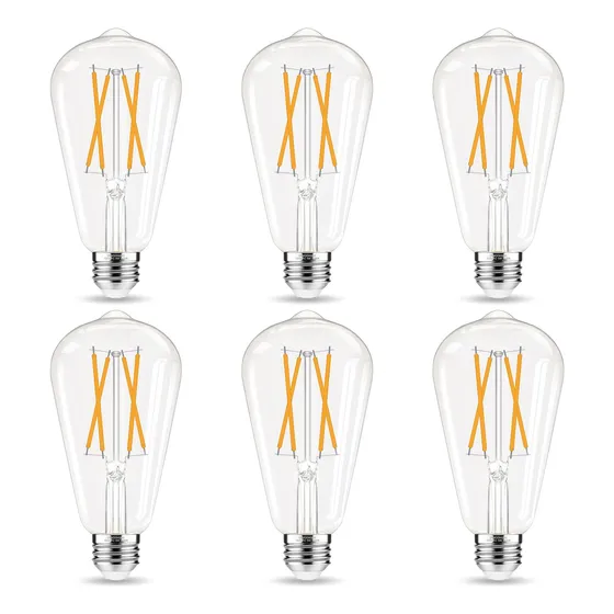 Sumlin 6pcs Foco Vintage Edison Led Bulbo Luces E26 6w Hogar