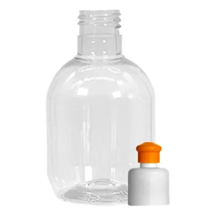 Envase Pet Cosmético 200cc Redondo Transp Con Tapa Plástica