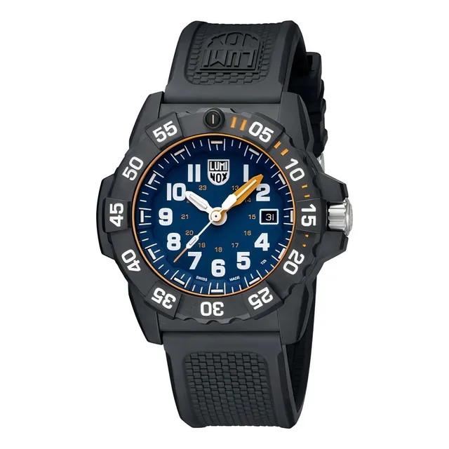 Reloj Luminox Navy Seal Xs.3503.nsf Agente Oficial Fondo azul Color negro.