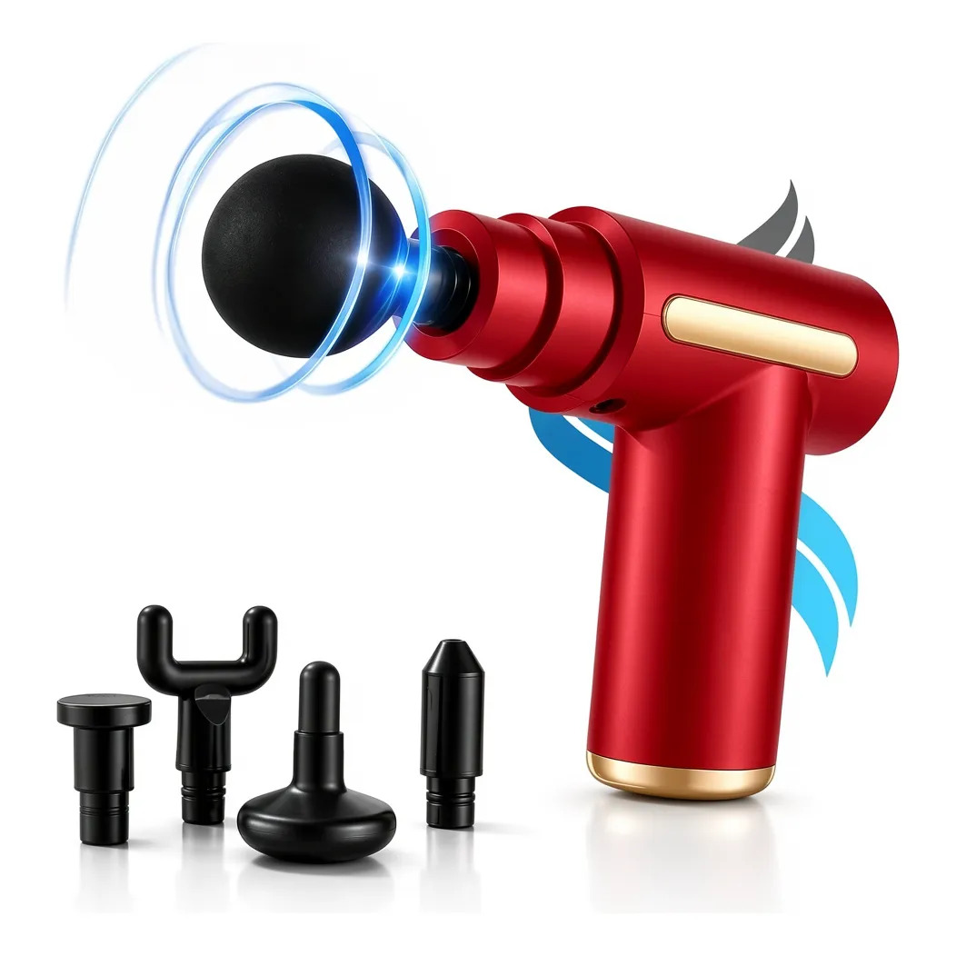 Massageador Pistola Elétrica Profissional Muscular Portátil 127/220v Vermelho