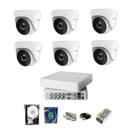 Kit Cftv Dvr 8 Canais Hilook / 06 Cameras / Acess.