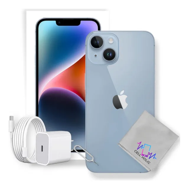 Apple Iphone 14 (256 Gb) - Azul Esim Con Caja Original Azul (Reacondicionado)