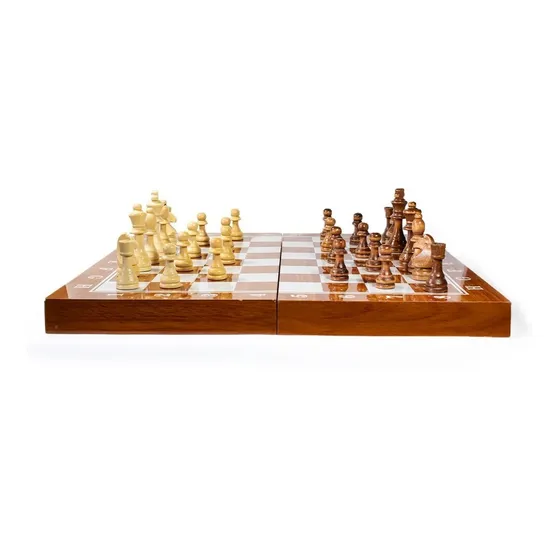 Tablero Ajedrez Con Piezas De Madera Grande Para Niños/as