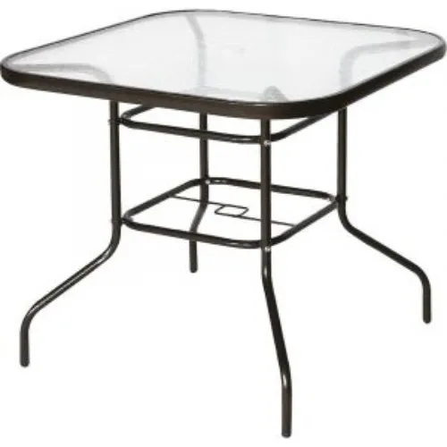 Mesa Cuadrada De Vidrio Para Jardin De 90x90x70 Cm