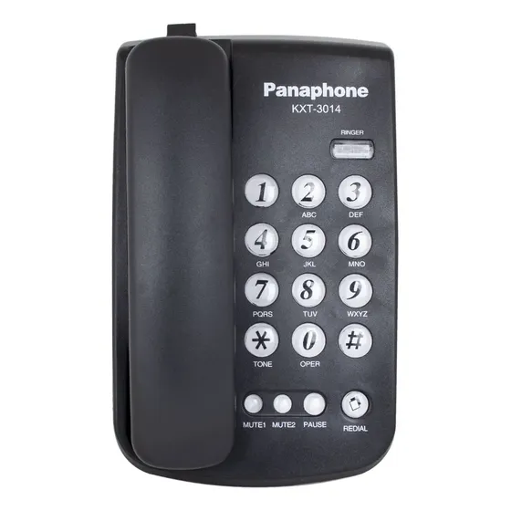 Teléfono Fijo Panaphone KXT-3014 Negro Función Rediscado Teclas Grandes | Cuotas sin interés