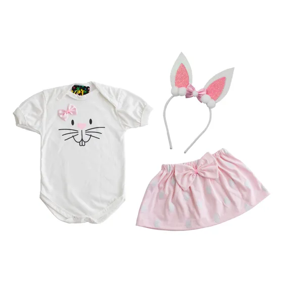 Roupa Mesversário Páscoa Menina 0 A 12 Meses Infantil
