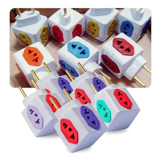 Kit 4 Adaptadores Tomada Cubo Pino Grosso 10/20a Tripolar Kit 4 Adaptadores Tomada Cubo Pino Grosso 10/20a Tripolar