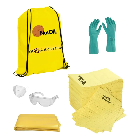 Kit Antiderrame 15 Lts Sustancias Químicas Contención Básico