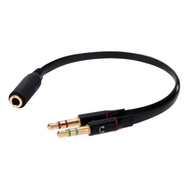 Adaptador Mini Plug Auriculares Microfono Jack 3.5 Pc Compu