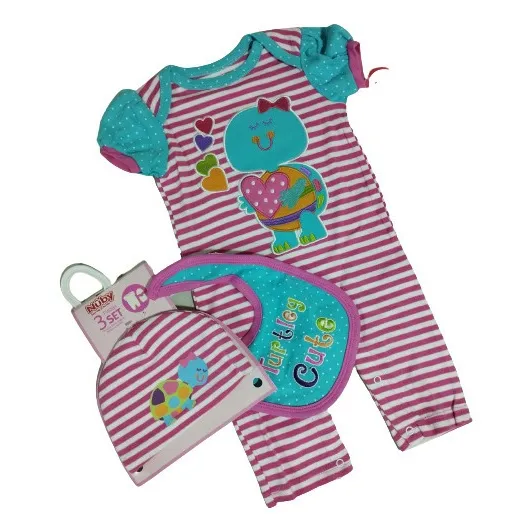 Body 3 Piezas Niña Bebe Diseño Tortuguita Bordada Nuby