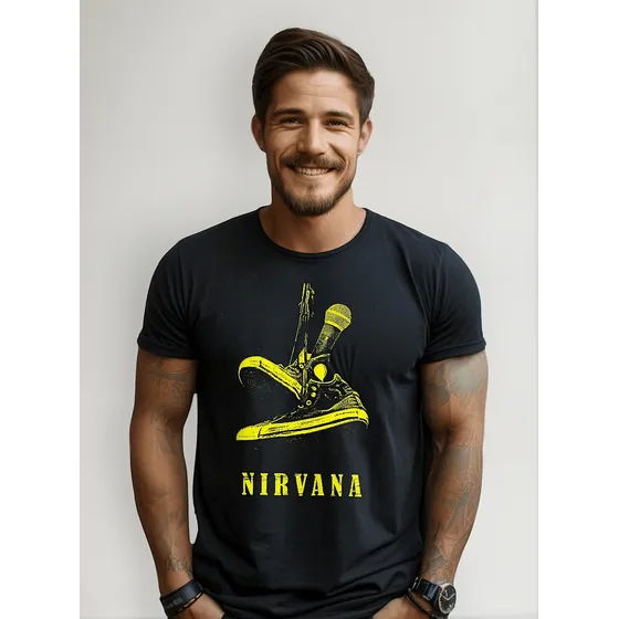 Camiseta Rock Band Nirvana In Utero Camisa Kurt Nevermind Uv