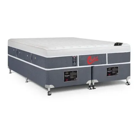 Cama Box+colchão Castor King Plush Light Stress Pocket 193