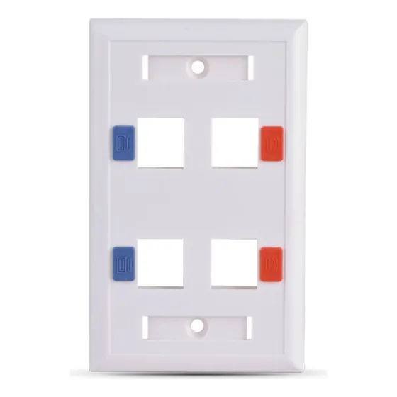 Placa De Pared Saxxon Vertical 4 Puertos Tipo Keystone Etiqu