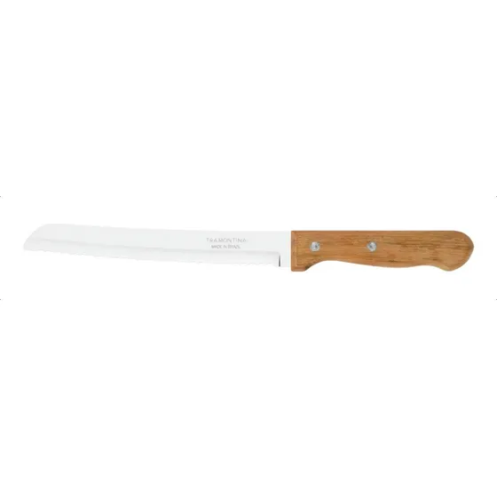 Cuchillo De Pan Dynamic Tramontina 8 PuLG Acero Inox Madera Color Marrón claro