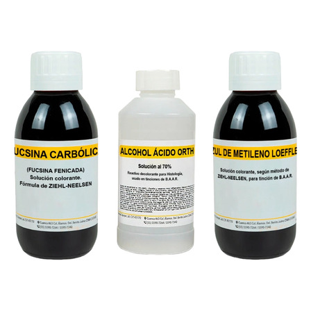 Kit Tincion Baar Ziehl Neelsen 125ml Golden Bell Sin Tono Kit Tincion Baar Ziehl Neelsen 125ml Golden Bell Sin Tono