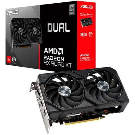 Tarjeta De Video Asus Dual Amd Radeon Rx 9060 Xt 8g Gddr6 2 Fan Rdna 4 Pci Express 5.0