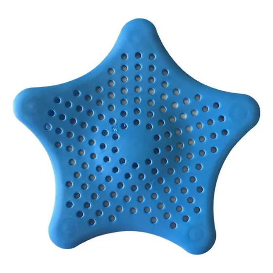 Goma Atrapa Pelo Residuos Baño Cocina Ducha (15cm) Azul