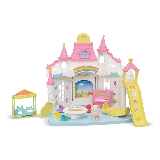 Guardería Toy Calico Critters Sunny Castle Con Bebé Flora Ra