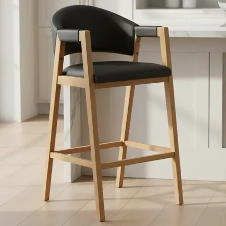 Banqueta Luna Heluca Design Anatômica Com Apoio Para Pés Courino Preto