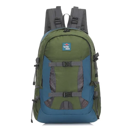 Mochila Trecking Alpine Skate Ligera Confortable Mejorada Color Verde Diseño De La Tela Lisa