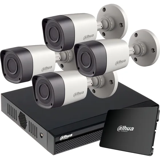 Cámara de seguridad Dahua WIZSENSE 4b1a21 & 1XVR1B08-I con resolución 2MP visión nocturna incluida color blanco