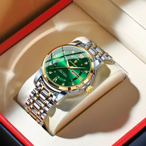 Curren 8452 Man Silver Green Silver Stainless Steel Foldout