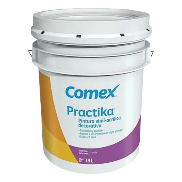 Pintura Vinil Acrilica Comex 19l Interior Exterior Practika Acabado Mate Color Faisan