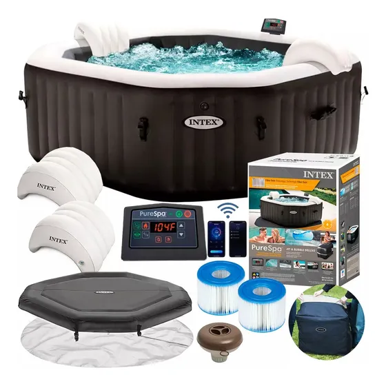 Spa Hidromasaje Intex Con Burbujas Y Jets 1.098lt 6 Personas