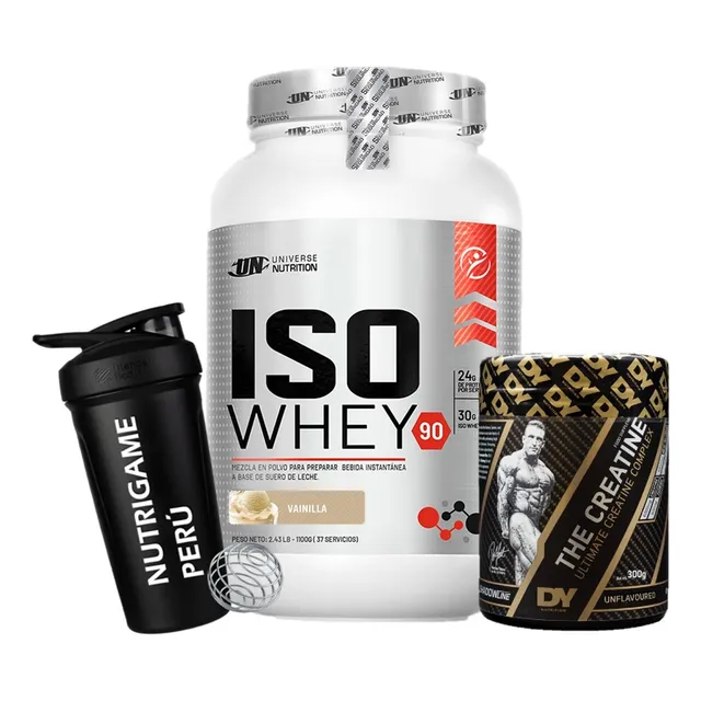 Pack Iso Whey 90 1.1 Kg + Creatina Dorian Yates 300gr Sabor Vainilla