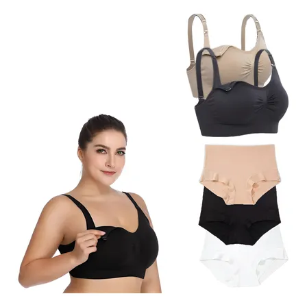 Pack Post Parto 2 Sostenes Lactancia + 3 Calzones Postparto