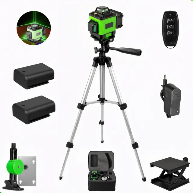 Nível Laser 12 Linhas Verde 40m Recarregável C/ Controle Pro