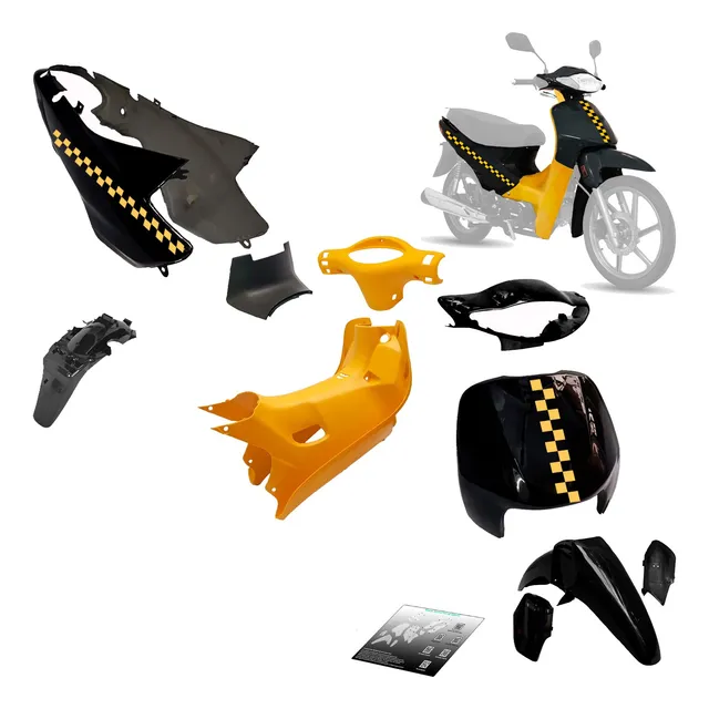 Kit Plásticos Moto Taxi Para Keller Crono 110 Completo