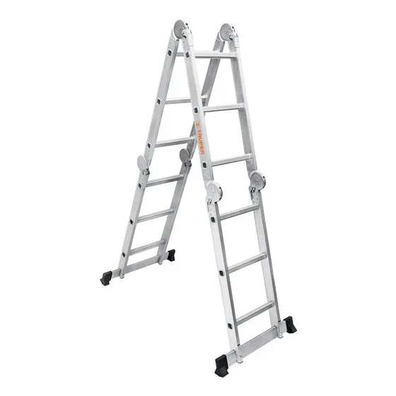 Escalera Multiposición 12 Peldaños 200 Kg Truper 100495 Color Plateado